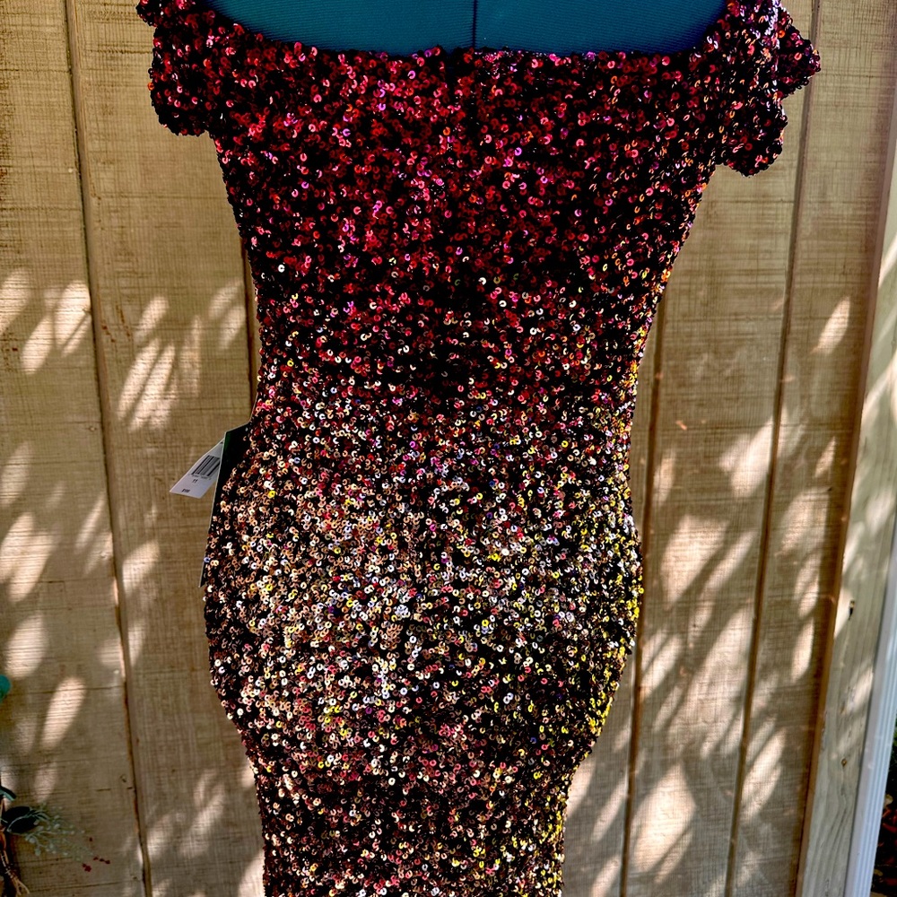 B Smart(JCPenney ) cocktail dress. Size 11 . Burgundy and gold ombré.